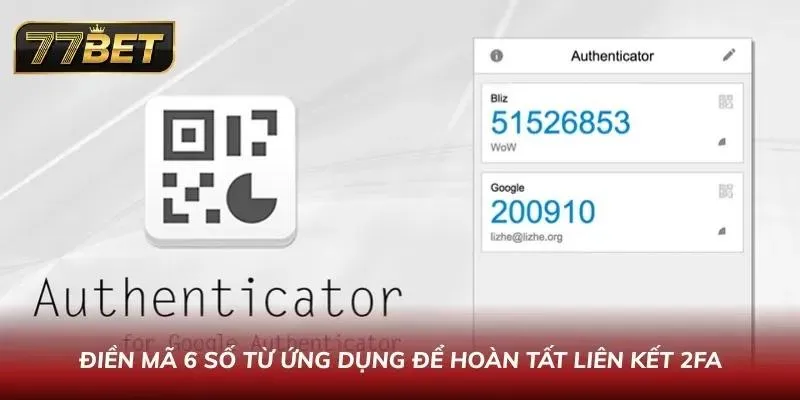 Điền mã 6 số từ ứng dụng để hoàn tất liên kết 2FA