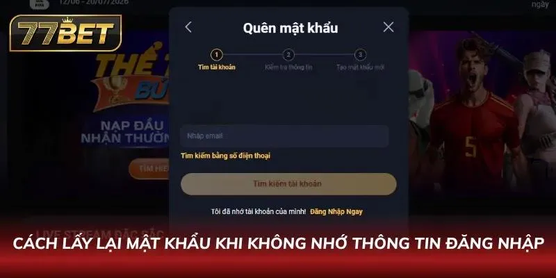 Thao tác xác minh danh tính để lấy lại quyền kiểm soát tài khoản